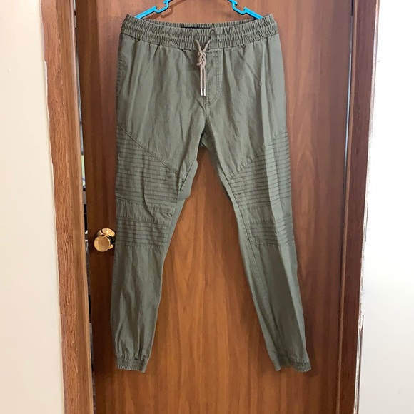 Army green jean joggers - Picture 1 of 5